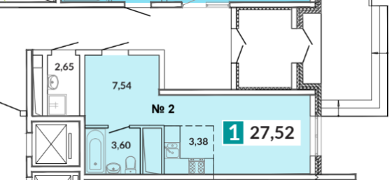 Студия 27,52кв.м