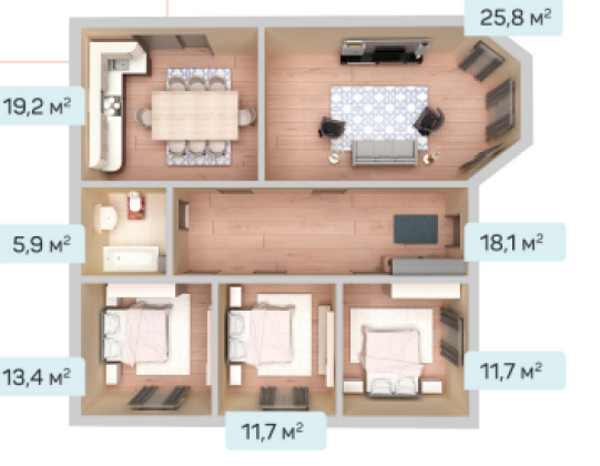 Дом 105кв.м на 3 сот. 