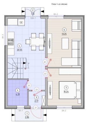 Полуторный дом 75кв.м на 3сот.