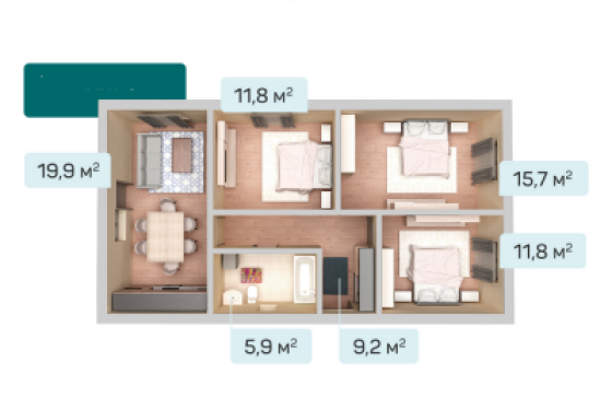 Дом 74кв.м на 3 сот.