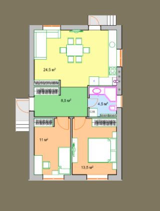 Дом 63кв.м 3сот. ИЖС